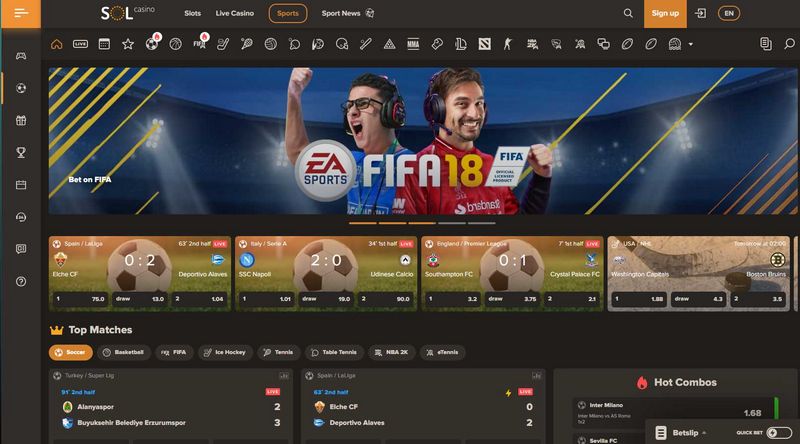 Sitio web de Sol Casino: Un casino online joven, fiable y vanguardista